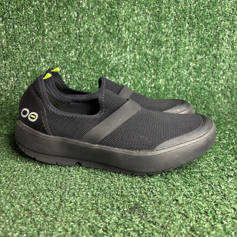 OOFOS OOmg Low Recovery Mesh Breathable Comfort Walking Shoes Black Womens Sz 8